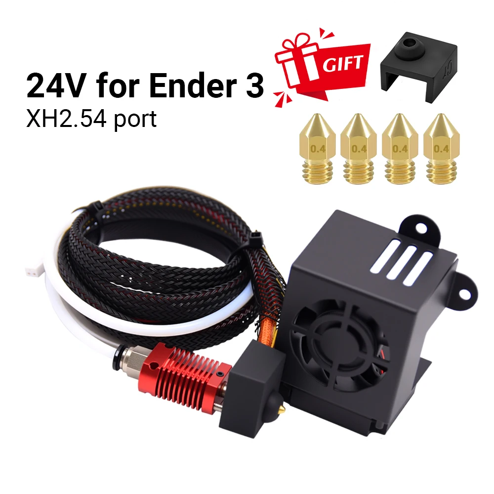 

Full Assembled Ender 3 Hotend Upgraded Kit with Nozzles 12V/24V for Ender 3s/ Pro/ CR10 3D Printer Parts Replacement Accessories