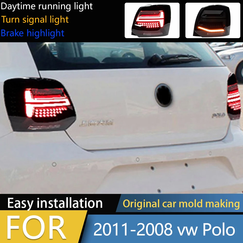 

Стайлинг автомобиля для vw Polo задние фонари 2011-2018 Новый Polo светодиодный задний фонарь светодиодный DRL динамический сигнал тормоза заднего хода автоаксессуары