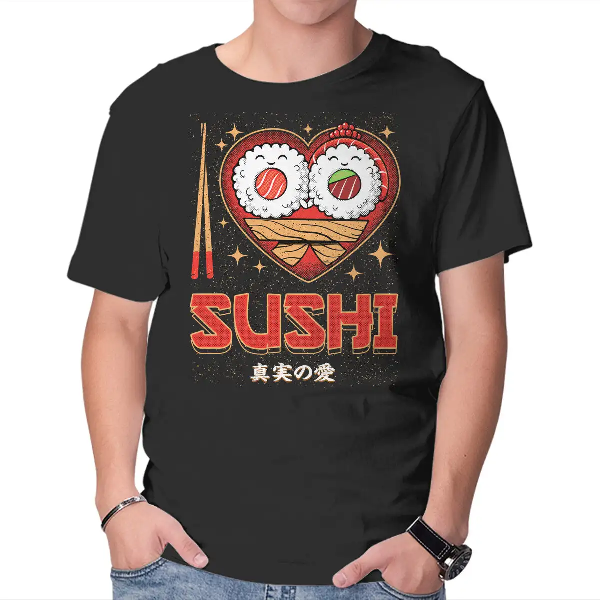 I Love Sushi Unisex T-shirts For Man Woman Couple Short Summer Tees Casual Cotton New Arrival Fashions Couple's Cloths