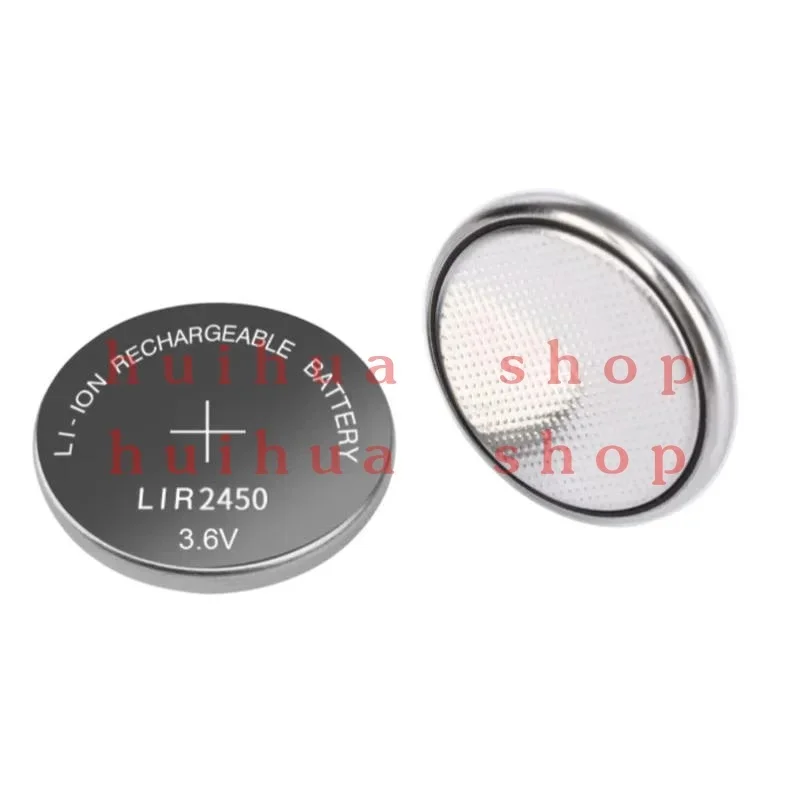 10PCS LIR2450 3.6V 120mAh Lithium Rechargeable Battery Button Cell for Watch Calculators Clock Computers Remote Control Toy