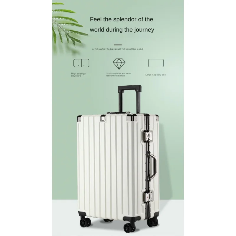 Koffer Aluminium Frame Koffer Waterdichte Man Tas Can Sit Cabine Koffer 20 Inch Vrouwelijke Handbagage Instappen Wachtwoord Trolley Case