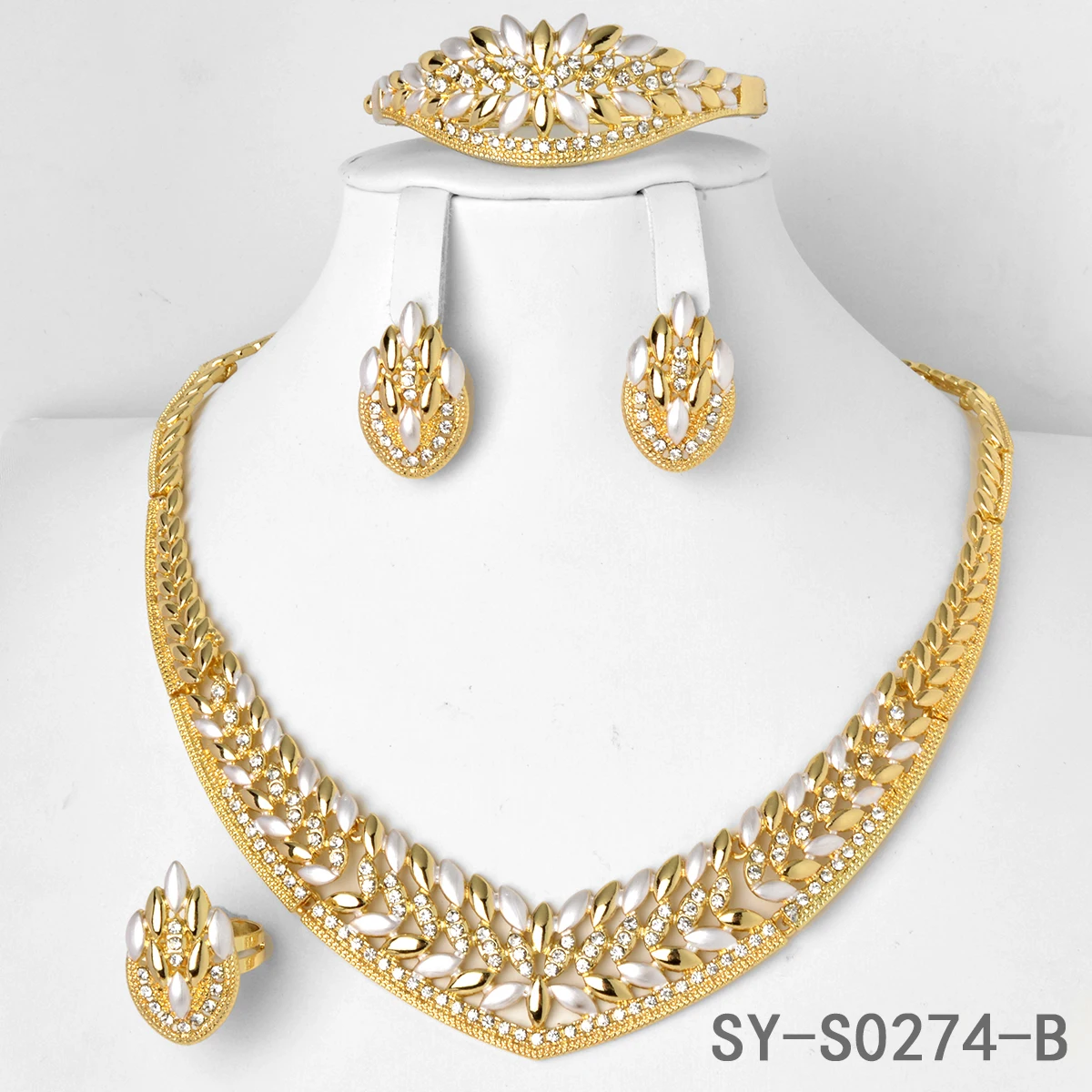 ZEADear Jewelry Sets Luxury 18K Gold Plated Leaf Shape Necklace Earrings Bracelet Ring Dubai African Wedding Jewellery Gift