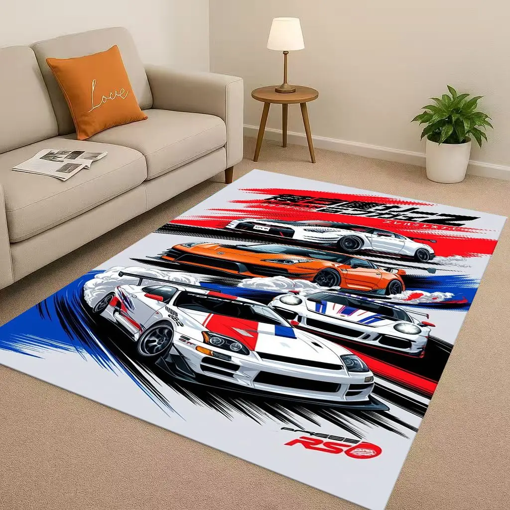 Alfombra antideslizante clásica E36 para coche de carreras, arte de dibujos animados, Moto, sala de estar, dormitorio, sala de juegos, sofá, felpudo de decoración del hogar, regalo