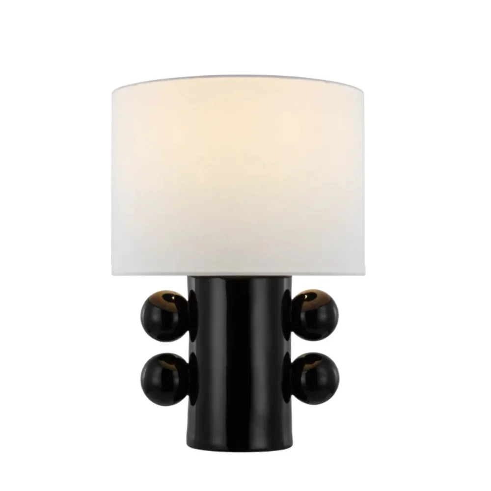 Modern simple iron ball cloth lampshade table lamp/soft decoration design/villa/hotel/model room light luxury iron table lamp