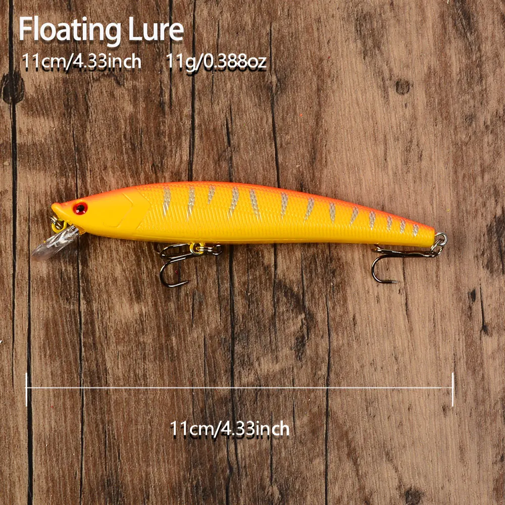 7 個のフローティングミノー プロ品質の釣りルアー ハードフローティングワブラー クランクベイト バス