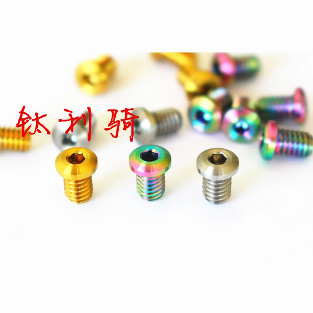 

4 PCS M4x5mm Ti Golden Rainbow GR5 Titanium Screws For Road Bike Caliper Brake