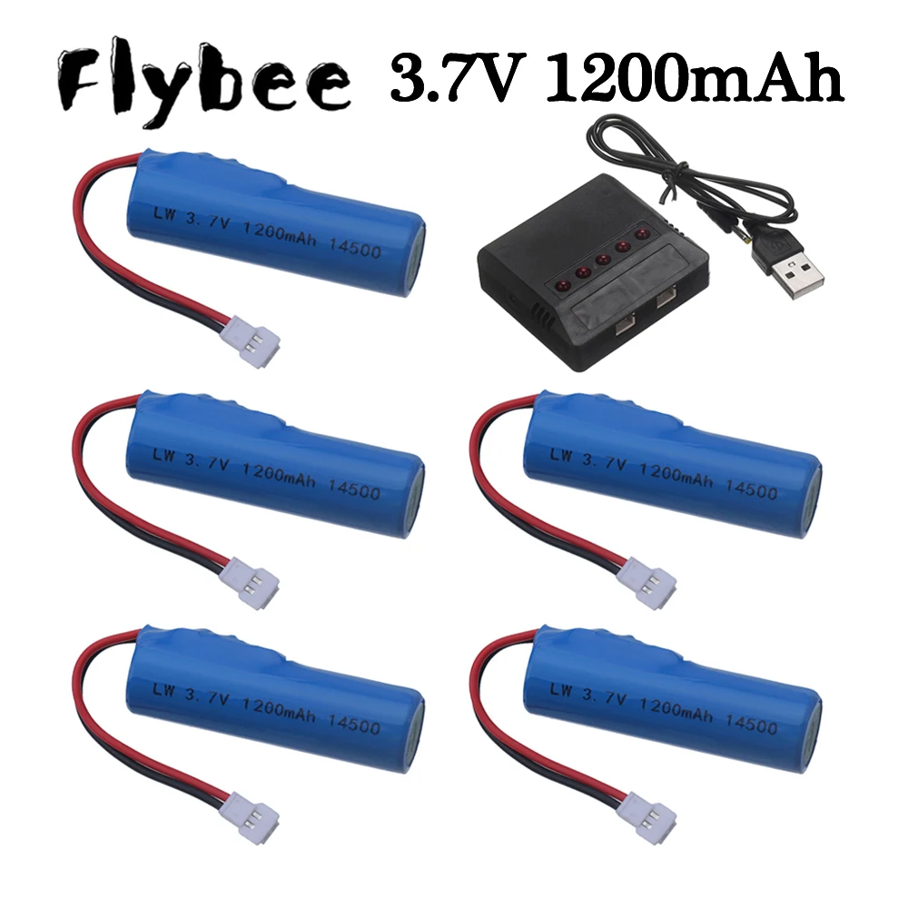 3.7V 1200mah 14500 Battery + charger for TKKJ H116 2.4GHz 4 Channel Mini R/C boat 3.7V 1S Li-ion battery for rc toys parts