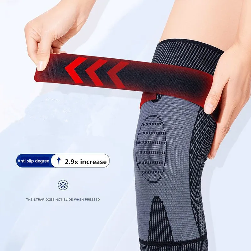 Anti Slip Compression Knee Support Pad, Tie Straps, Proteção Fria, Joint Sport Sleeve Protector, Joelheira Elástica, 2Pcs por Conjunto