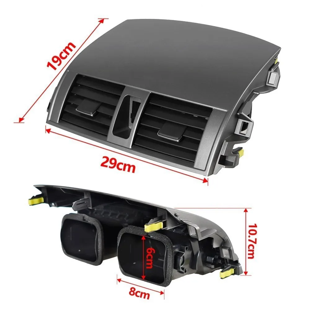 Dash Center A/c Air Vent Upper Bezel Trim A/c Air Duct Outlet Vent Assembly fit for 08-13 Toyota Corolla 55663-02060 55670-02160