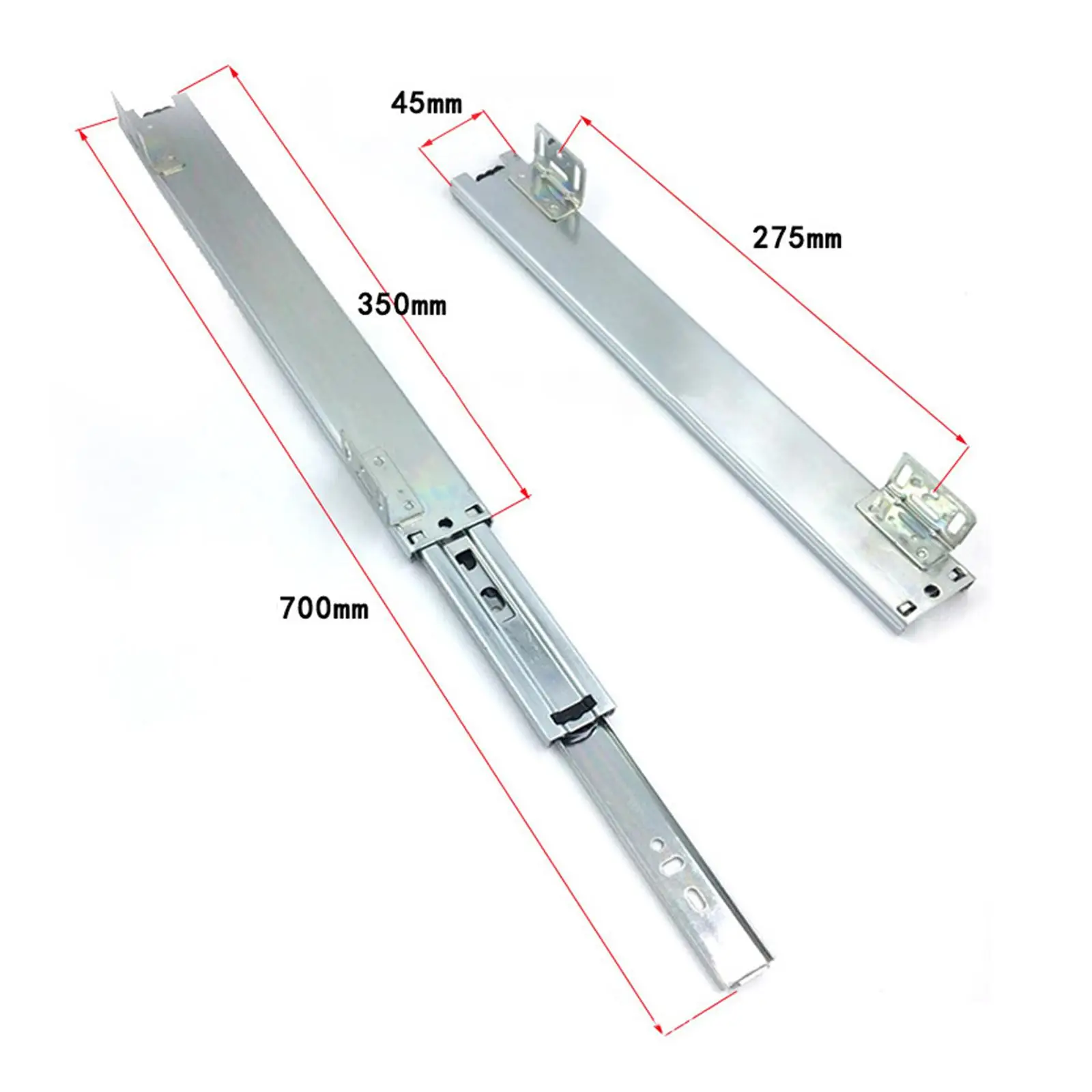 2x 14 inch Drawer Slides Drawer Runners, Metal Rails Track Full Extension,Side Mount Ball Bearing Slides for Drawer