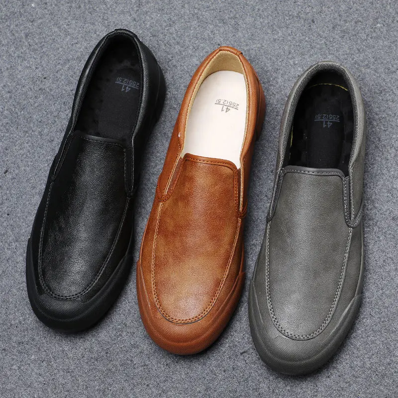 New High Quality PU Leather Casual Flat Men Shoes Breathable Loafers Moccasins Comfortable Driving Shoes