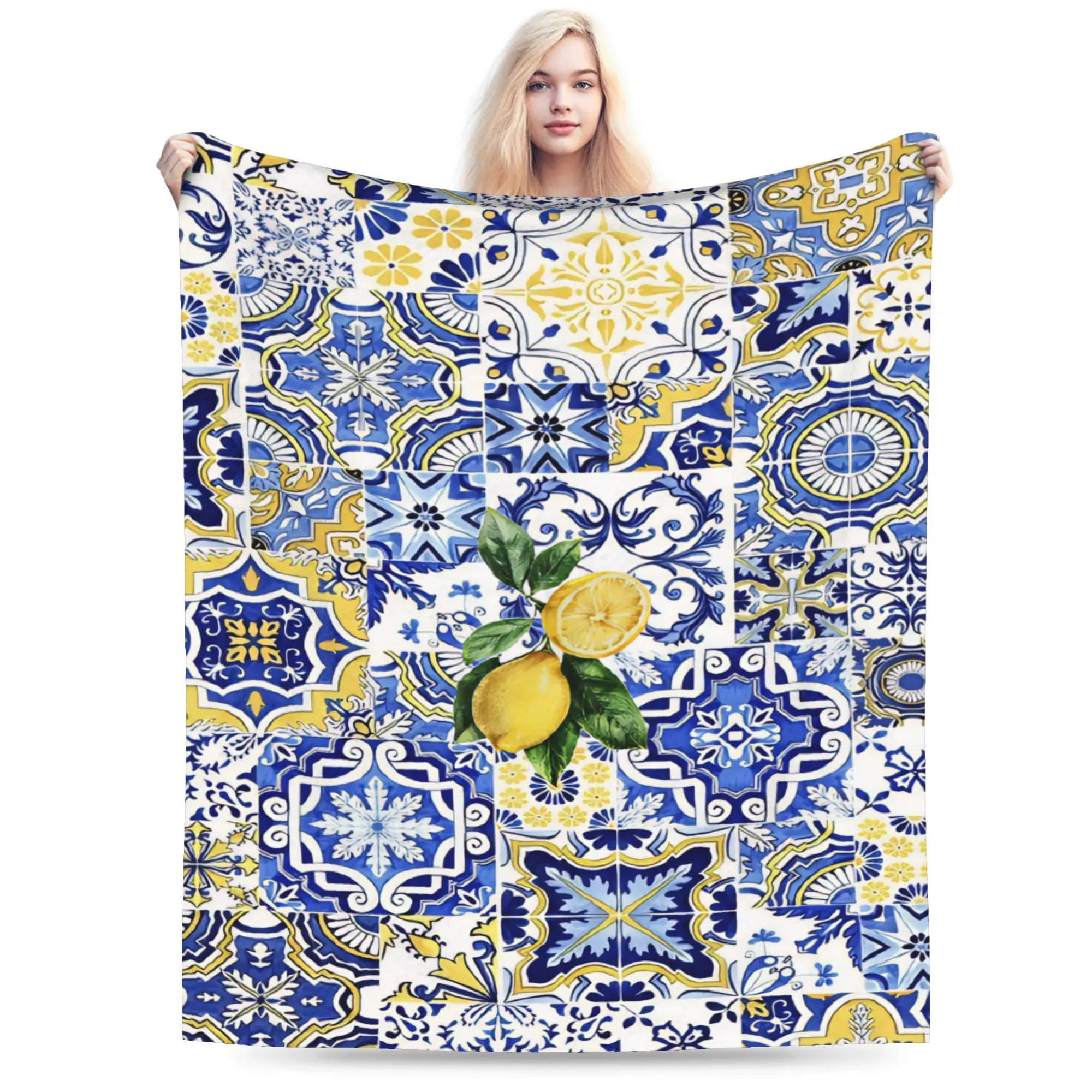 Lemon Sicily Rectangle Blankets Soft Flannel Cute Gift  Throw Blankets Rug Piece