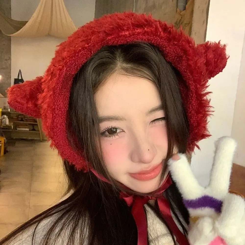 

Популярная пушистая теплая повязка на голову с ушками ягненка, грелка для ушей из овечьих ушей, мягкие милые зимние наушники для повязки на голову