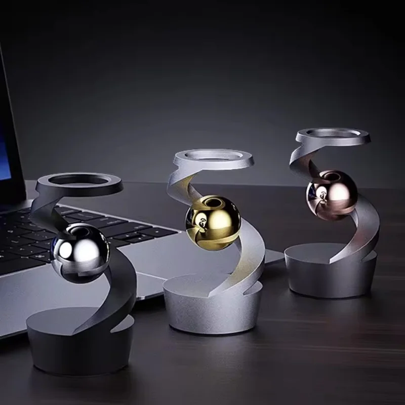 New Stress Relief Kinetic Sculpture Gravity Defying Kinetic Desk Toy Desktop Floating Gyroscope for Office Desk Decor for Adults - Image 4