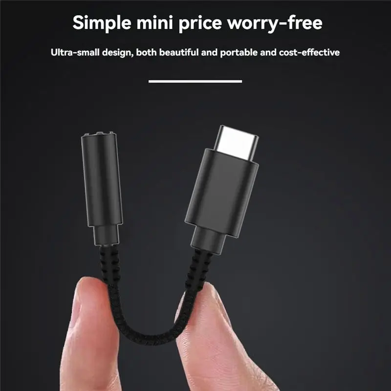 DT51 CX31993 HiFi Type C to 3.5mm Headphone Jack 32b/384kHz PCM Digital Audio Converter Support MIC