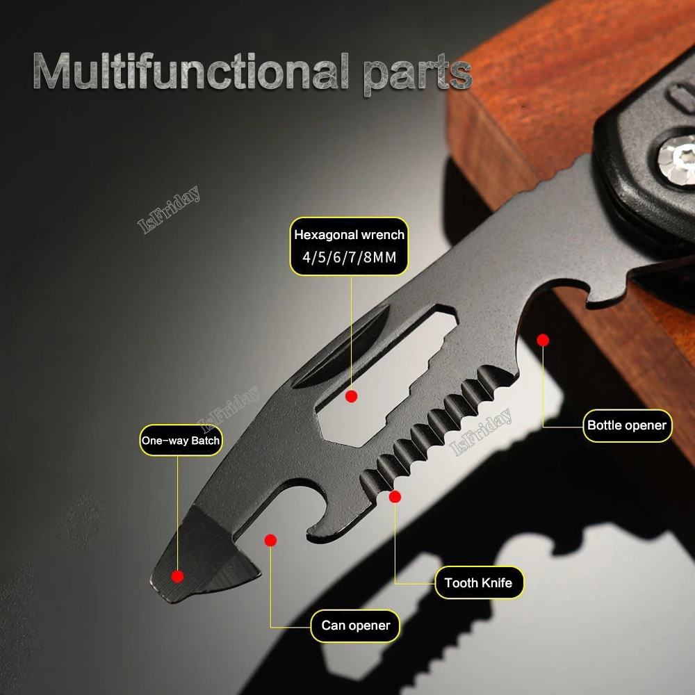 Outdoor 12 in 1 Multitool EDC Tool Universal Folding Hammer Pliers Wrench Claw Knife Screwdriver Combinati Tool