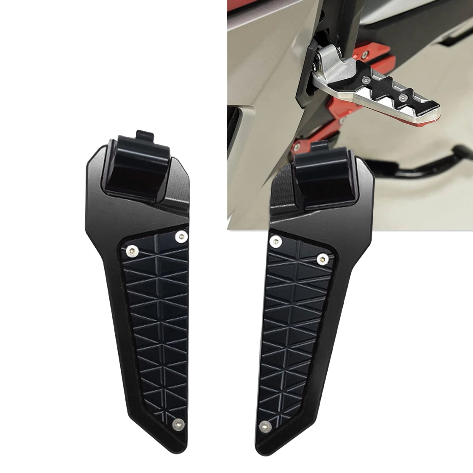 

Motorcycle Rear Passenger Footpegs Kit Foot Rest Pad Footrest Paddle Plate Cover For Honda ADV160 ADV150 2019-2020