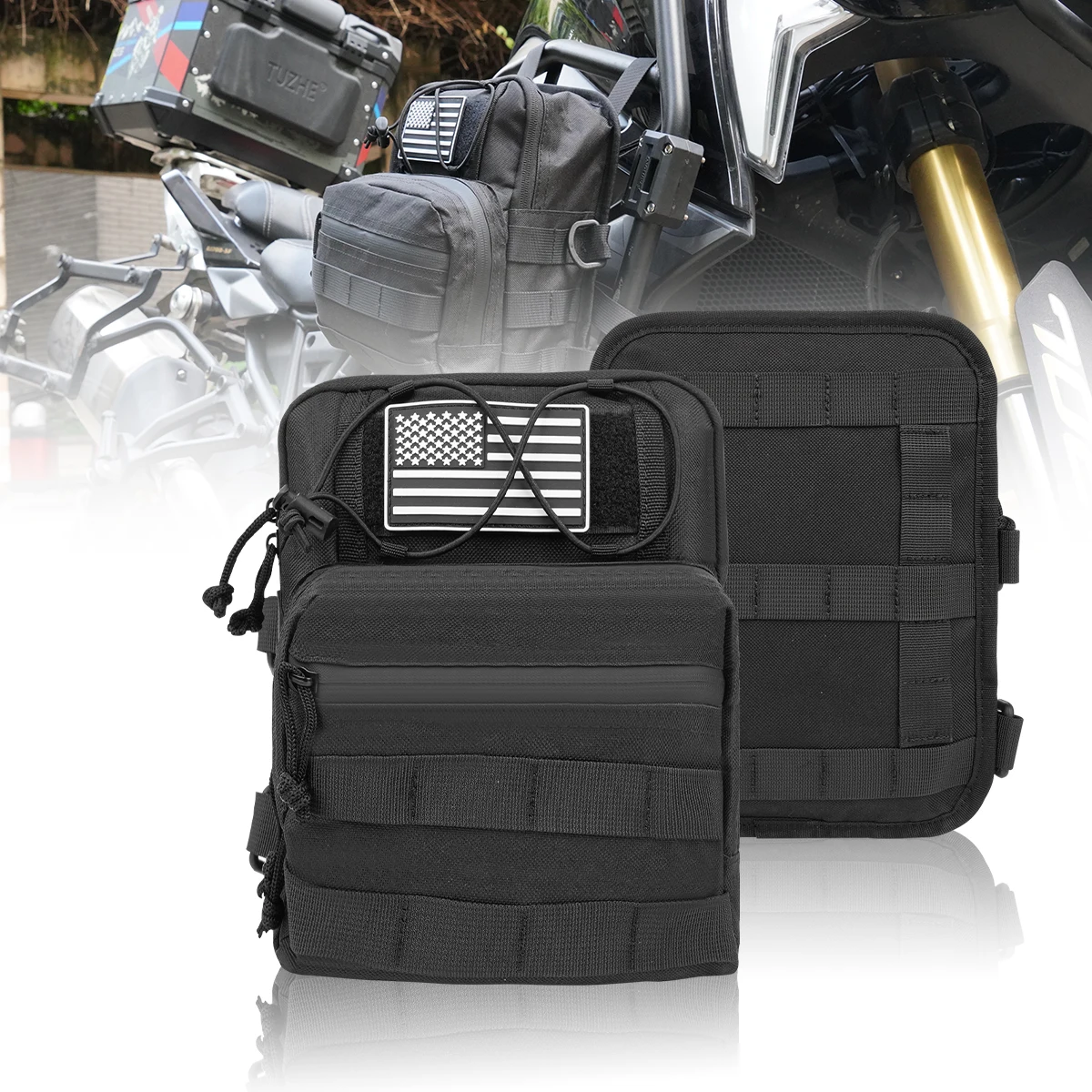 Motorcycle Handlebar Bag Front Storage Bag Universal For Harley Touring Softail Sportster XL Dyna T-Bar Club Style Handle Bags