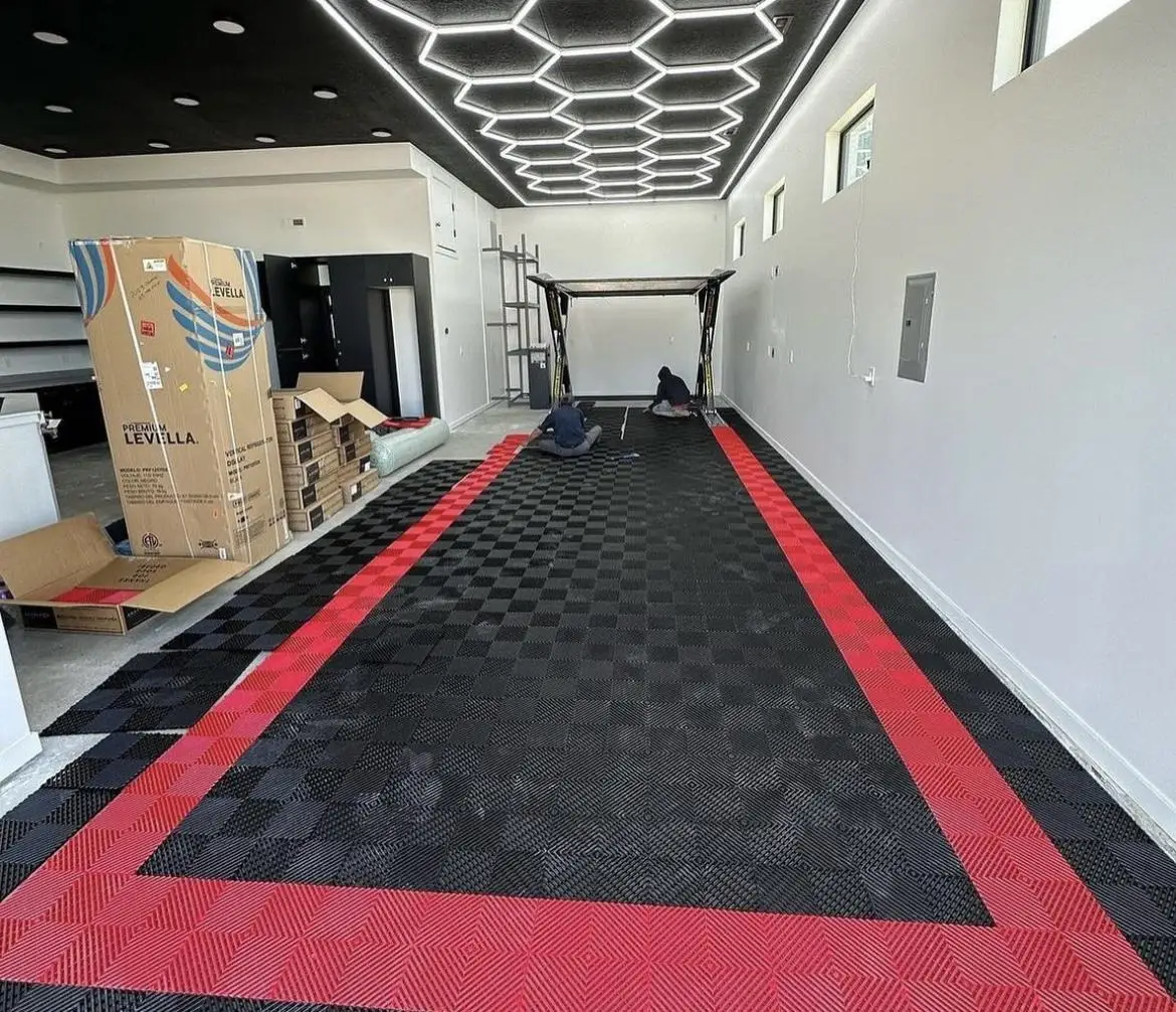 PVC Interlocking Garage Floor Tiles, Removable Floor Mats for Warehouse, High-quality, Best Selling