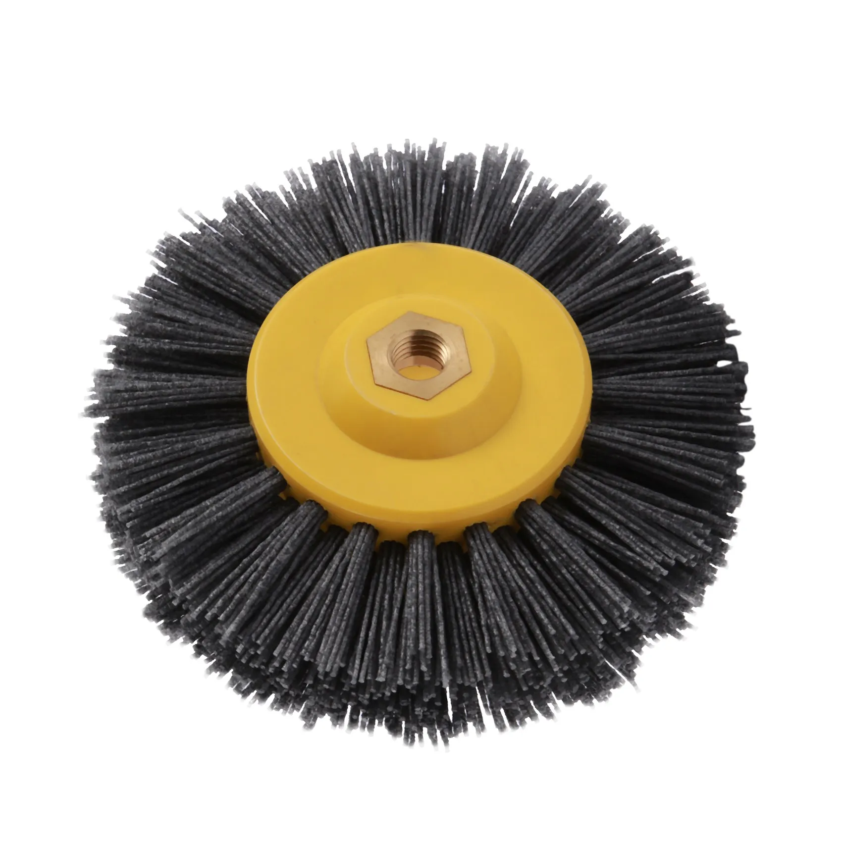 1 piece 150x40mm x M14 P60Nylon Abrasive Wire Polishing Brush Wheel for Wood Furniture Stone Antiquing Grinding