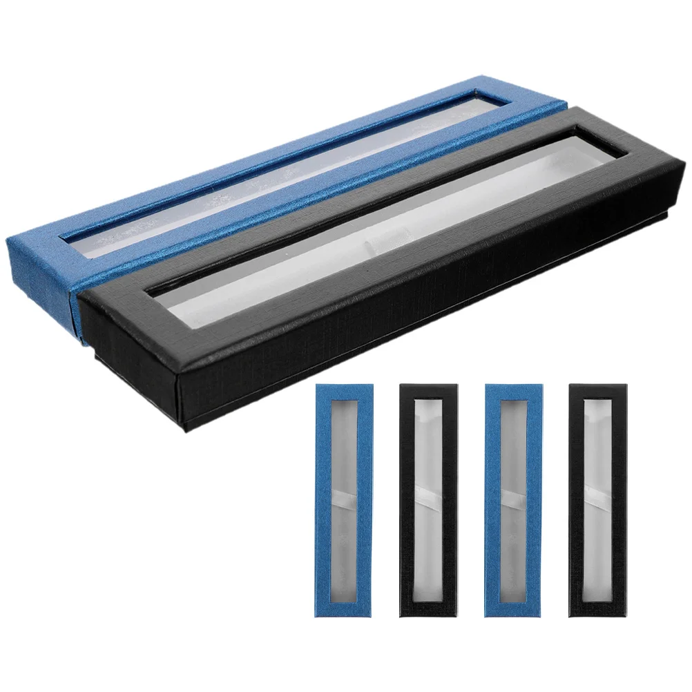 

6Pcs Stylish Pencil Boxes with Transparent View Lightweight Storage Solution for Pens and Accessories Business Travel Gift