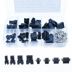 200PCS 2.54mm Pitch 2/3/4/5Pin JST SM Connectors Male and Female Header Plug Housing Pin Connectors Crimp Terminal Adapter