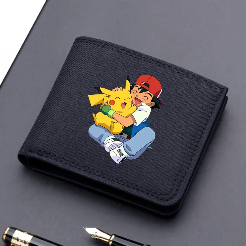 Anime Pokemons Wallet Printed Card Holder Foldable Coin Purse Men Trendy Cool Portable Storage Short Wallets Women Birthday Gift view 6