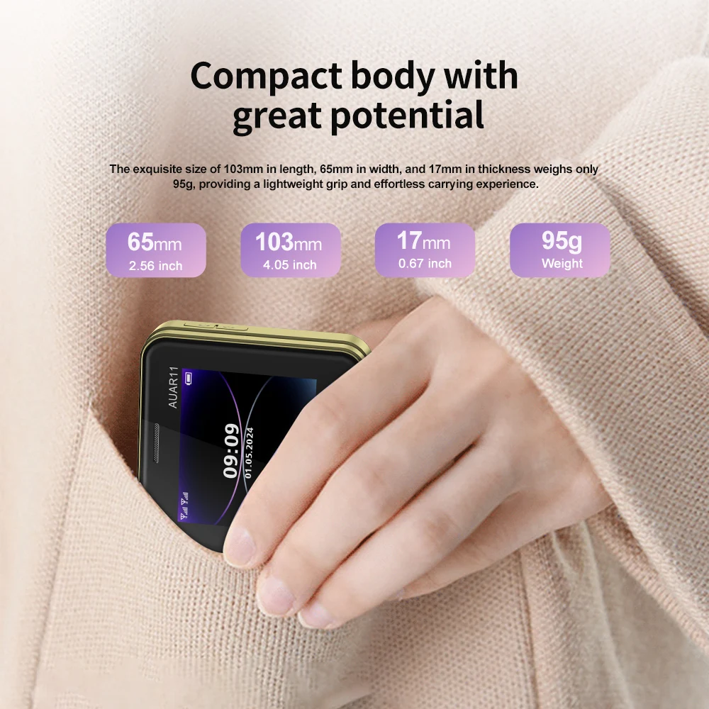 SERVO AUAR11 Side Sliding Mobile Phone 2G GSM Blacklist Speed Dial Magic Voice Flashlight Rotating Dual SIM Portable Small Phone