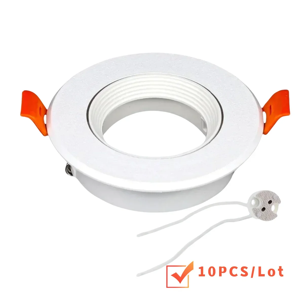 Okrągła biała wpuszczana lampa sufitowa LED Spotlight GU10 MR16 Oprawa oprawki Downlight Regulowana rama Obudowa Stała