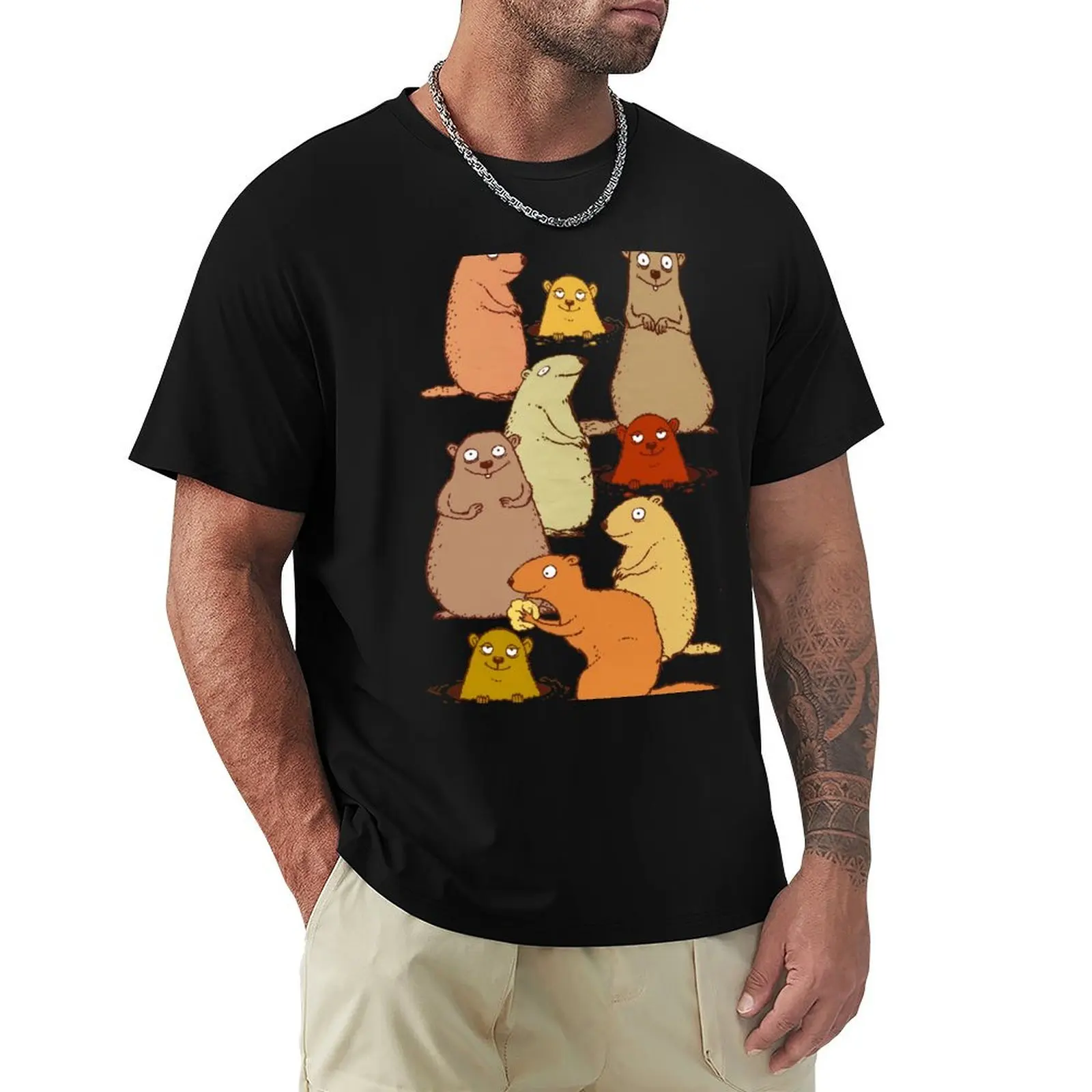 Wake up Groundhogs! T-Shirt t shirts for man slim fit T-Shirt