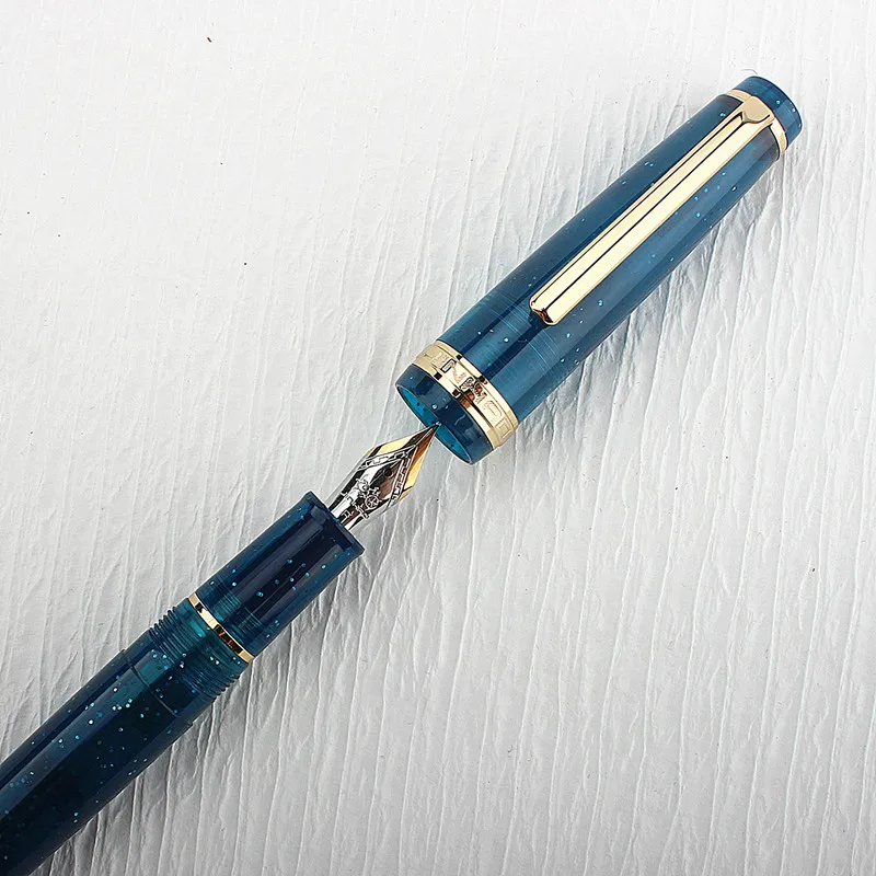 JinHao 82 Fountain Pen Deep Blue Ink Pen Spin Converter Filler EF F M Nib Business Stationery Office School Supplies Pens