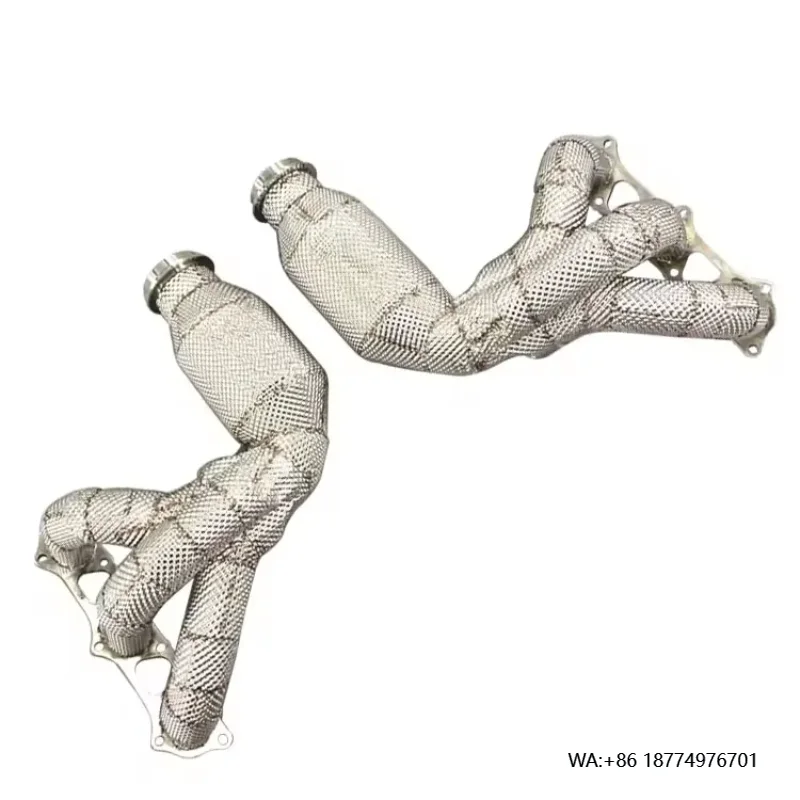 

Xinaote Cabezal bajante escape con escudo térmico acero inoxidable alto flujo para Porsche 911 GT3