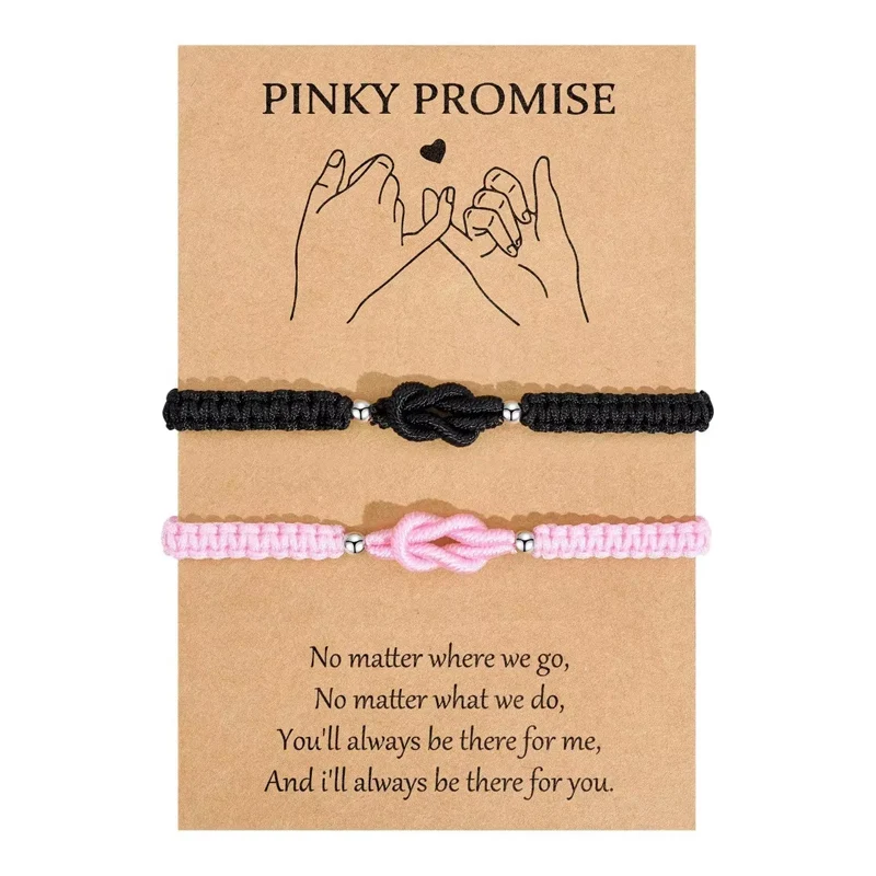 2026 New Pinky Promise Forever Love Knot Matching Couple Bracelet Anniversary Christmas Valentines Gift for Boyfriend Girlfriend