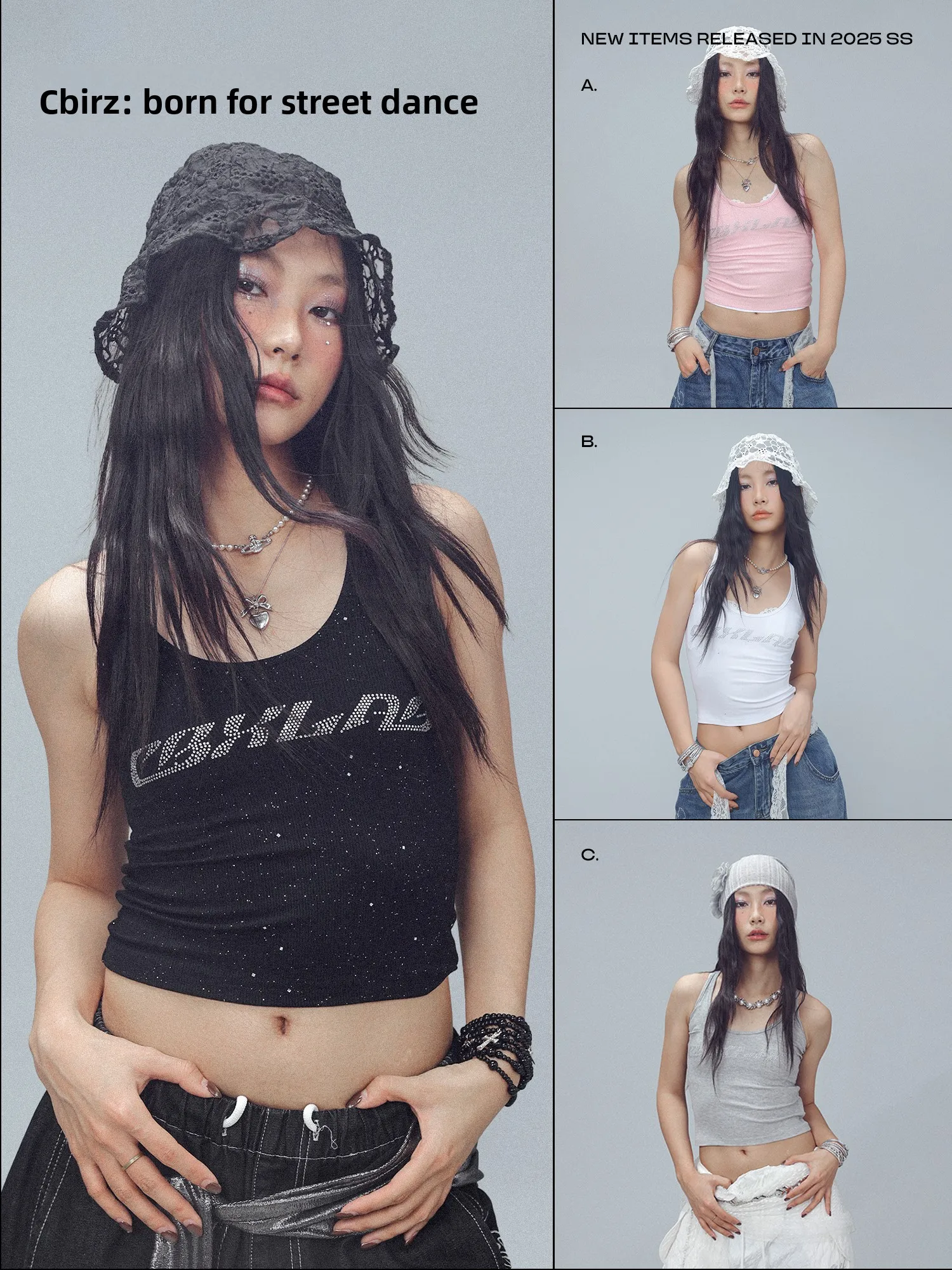 

CBXLAB Street Dance Trendy Brand Skin-friendly Breathable Slim Fit Vest Jazz Hot Girl Dance Inner K Top Women