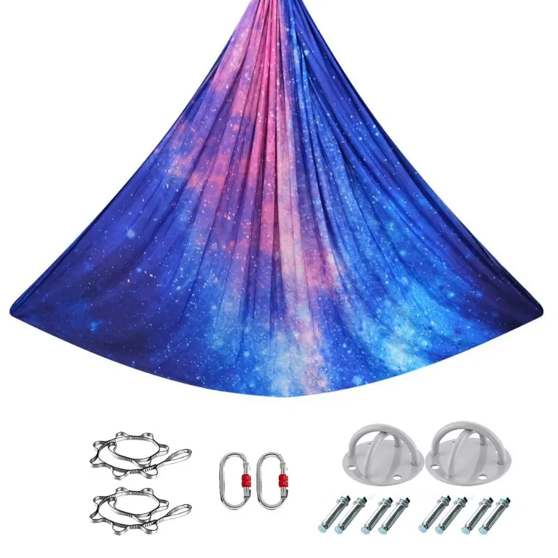 

High Quality Professional Indoor Aerial Silks Yoga Hammock Set Medium Elastic Polyester in Fashionable Colors