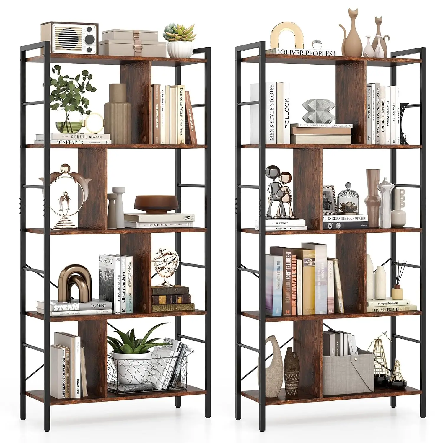 5-Tier Bookshelf Set of 2, 61