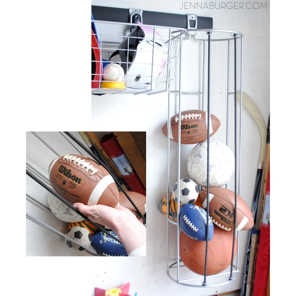 رف تخزين كروي متعدد الاستخدامات، قضيب FastTrack، فولاذ متين مطلي بالمسحوق مع أشرطة سلك بنجي تحمل ما يصل إلى 50 رطلاً، سهل الوصول