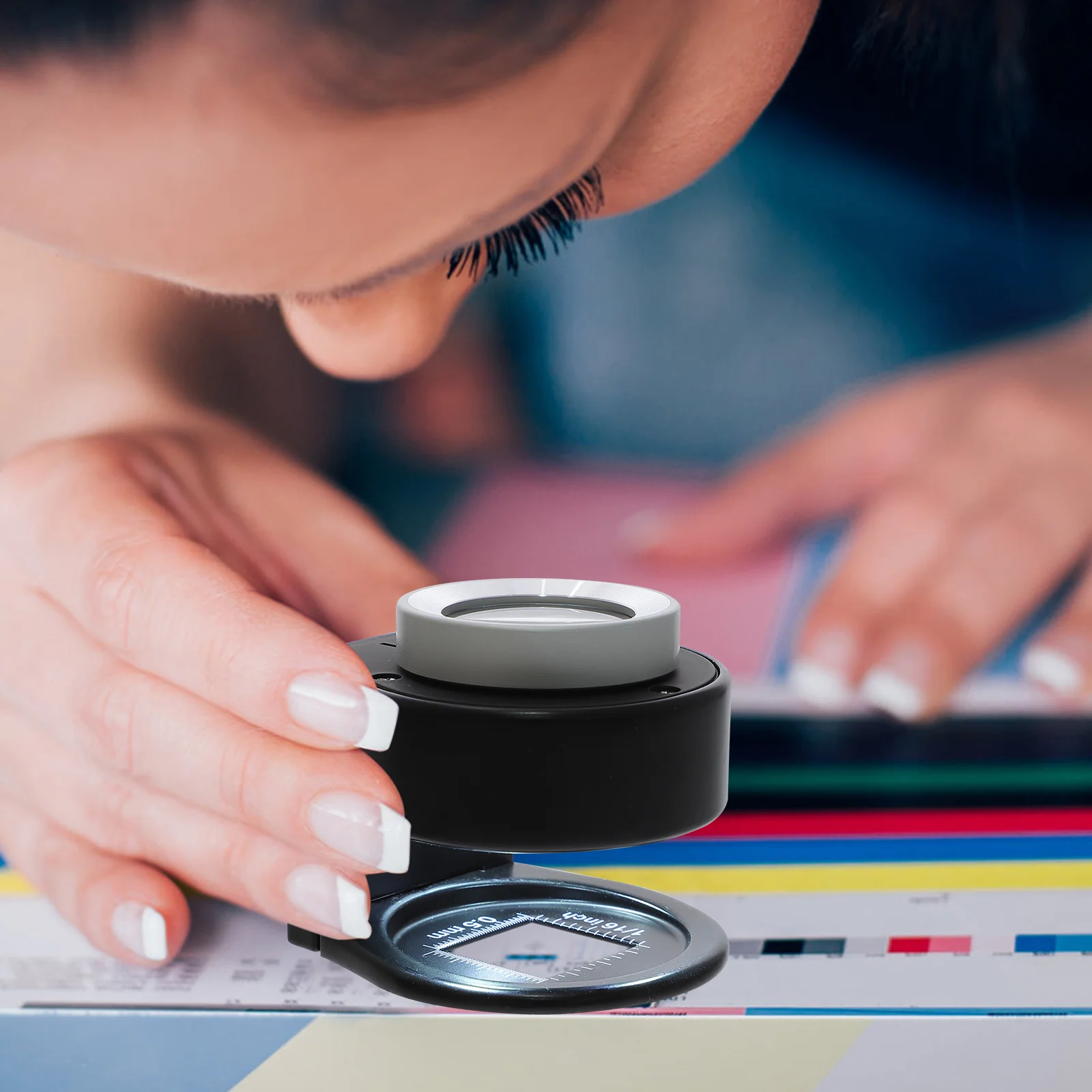 

WATIIFUFU Magnifier Portable Mirror Glass Optical Observation Instrument Desktop Plastic Black