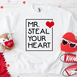 Mr Steal Your Heart Print Kids Valentine Sweatshirt Valentine's Day Boy Girl Clothes Toddler Valentines Long Sleeve Sweatshirts