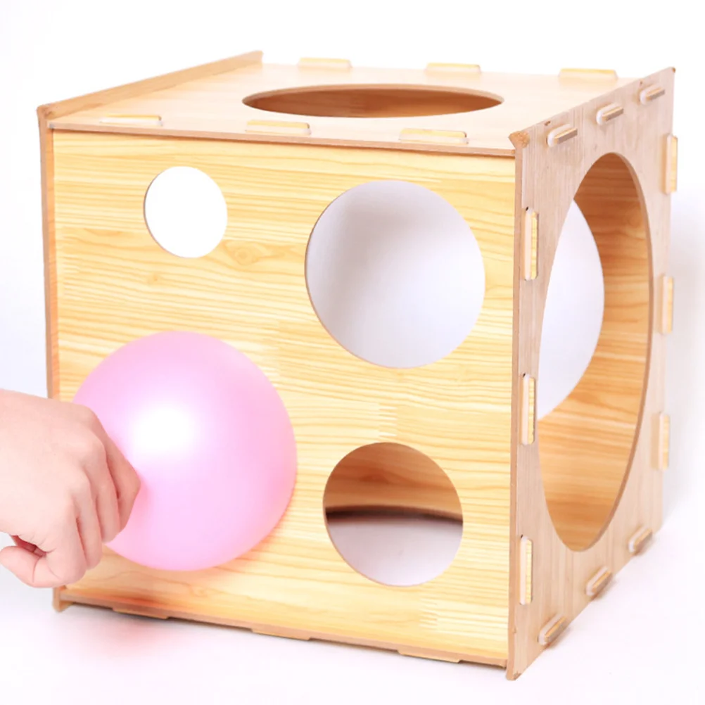 Balloon Measuring Box Sizer Sizes Tool Wood Cubes Filling Machine Party Decoration Boxes Wooden Guide