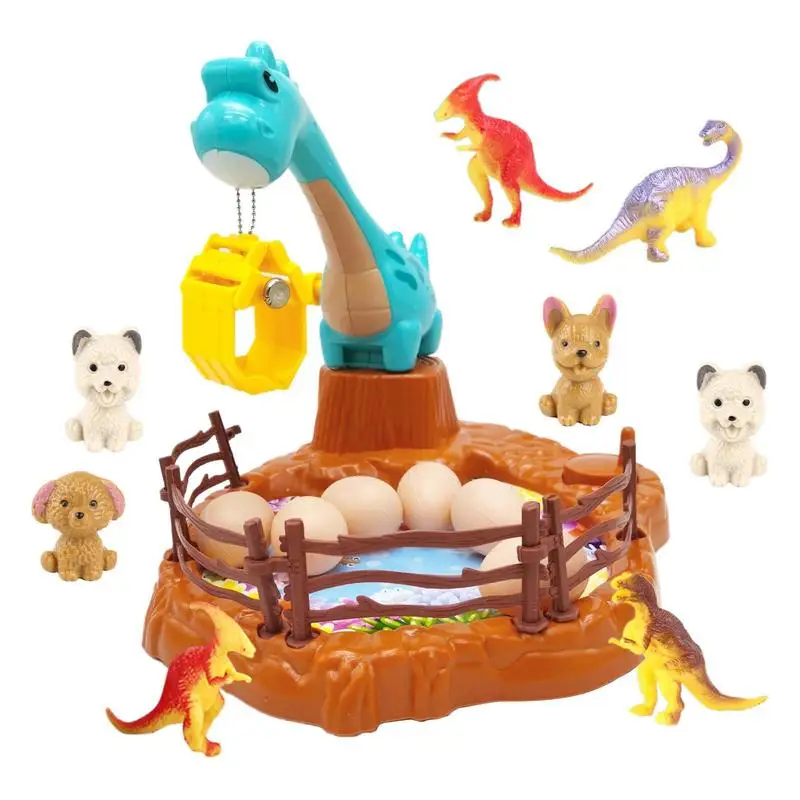 

Dinosaur Claw Machine Handle Operation 360 Degree Rotation Cute Shape Claw Machine Animal Paradise Dinosaur Mini Claw Machine