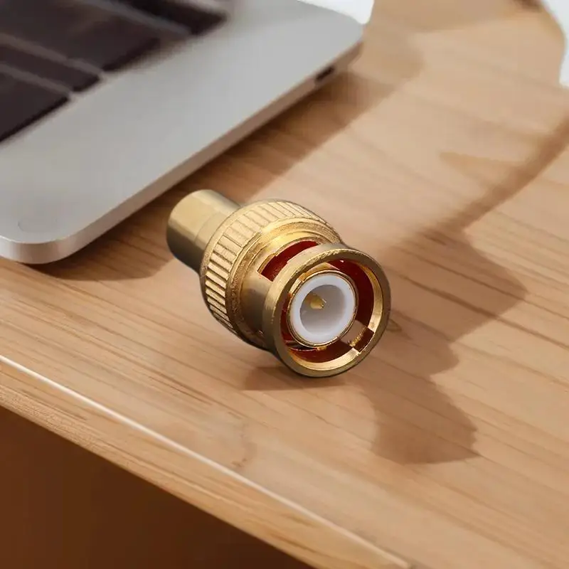 Gold Plated BNC to RCA Connector, Male BNC to Female RCA Audio Video Cables Adapter 75ohm