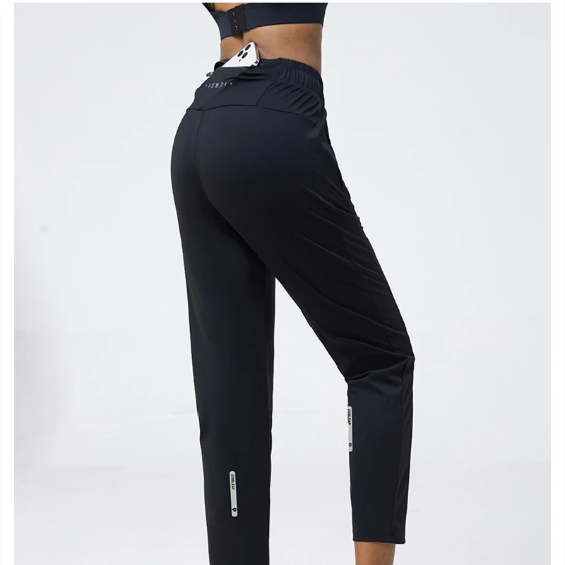 Women Loose Sports Pants Quick Dry Running Jogging Trousers Side Pocket Hidden Drawstring Elastic Waist Yoga Gym Sweatpants