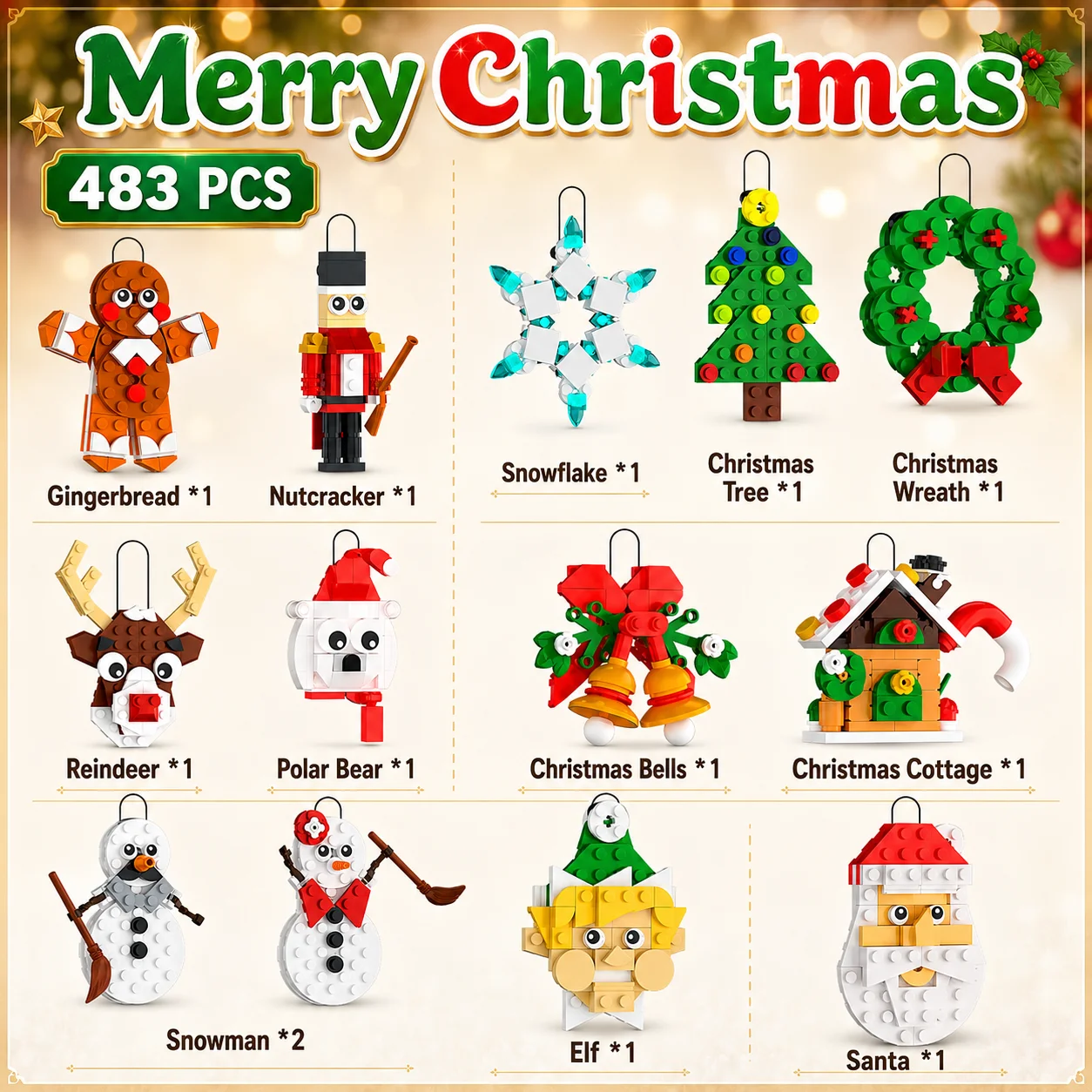 Set Blok Bangunan Ornamen Nata - Christmas Stocking Hanging ulasan dan harga