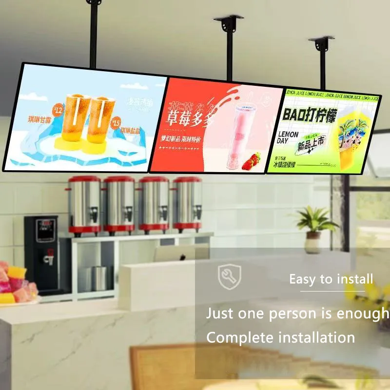 LED Slim Snap Frame Light Box Illuminated Poster Display Backlit Menu Board For Restaurant Cafe Shops Wall Mounted Billboard