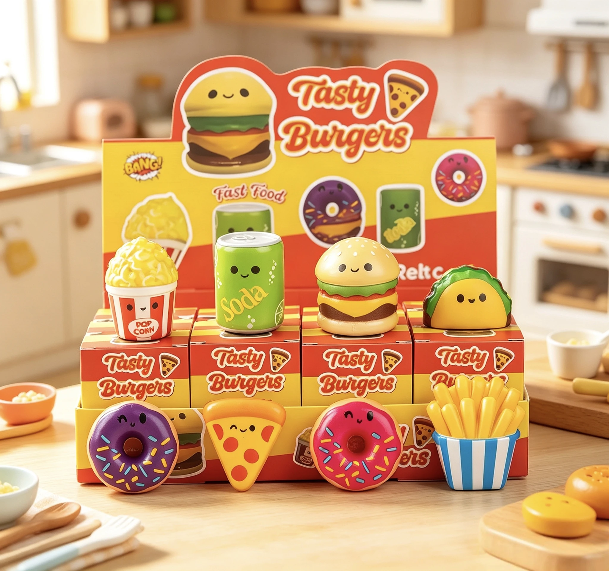 12Pcs Mini Food Squishy Toys, Slow Rising PU Squeeze Toys, Random Styles Gift Box, Stress Relief Gift for Christmas & Birthday