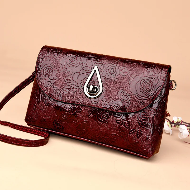 Fashion Luxury Women Designer Handbag High Quality PU Leather Small Messenger Bag Flower Embossed Shoulder Crossbody Bags Clutch