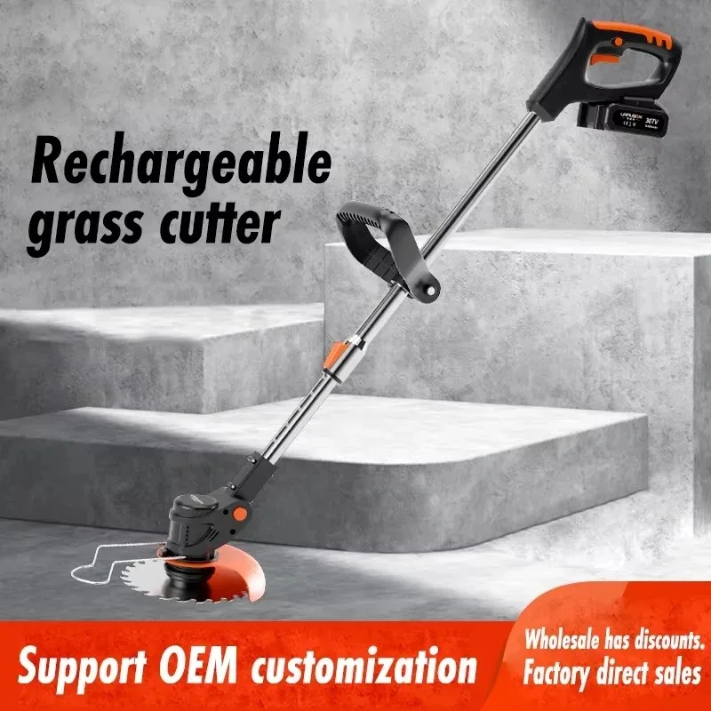 Cordless Lithium Mower Weed Whacker Multifunctional Small Lawn Mower Garden Rechargeable Grass Cutter