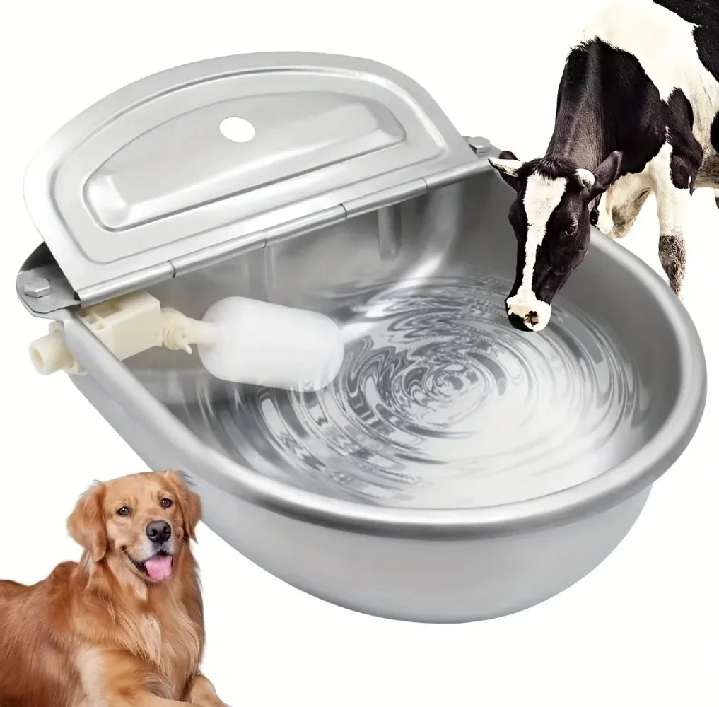

Automatic Gravity-Fed Outdoor Pet Water Dispenser Bowl with Built-In Reservoir, Dogs, Cats,Easyclean Material