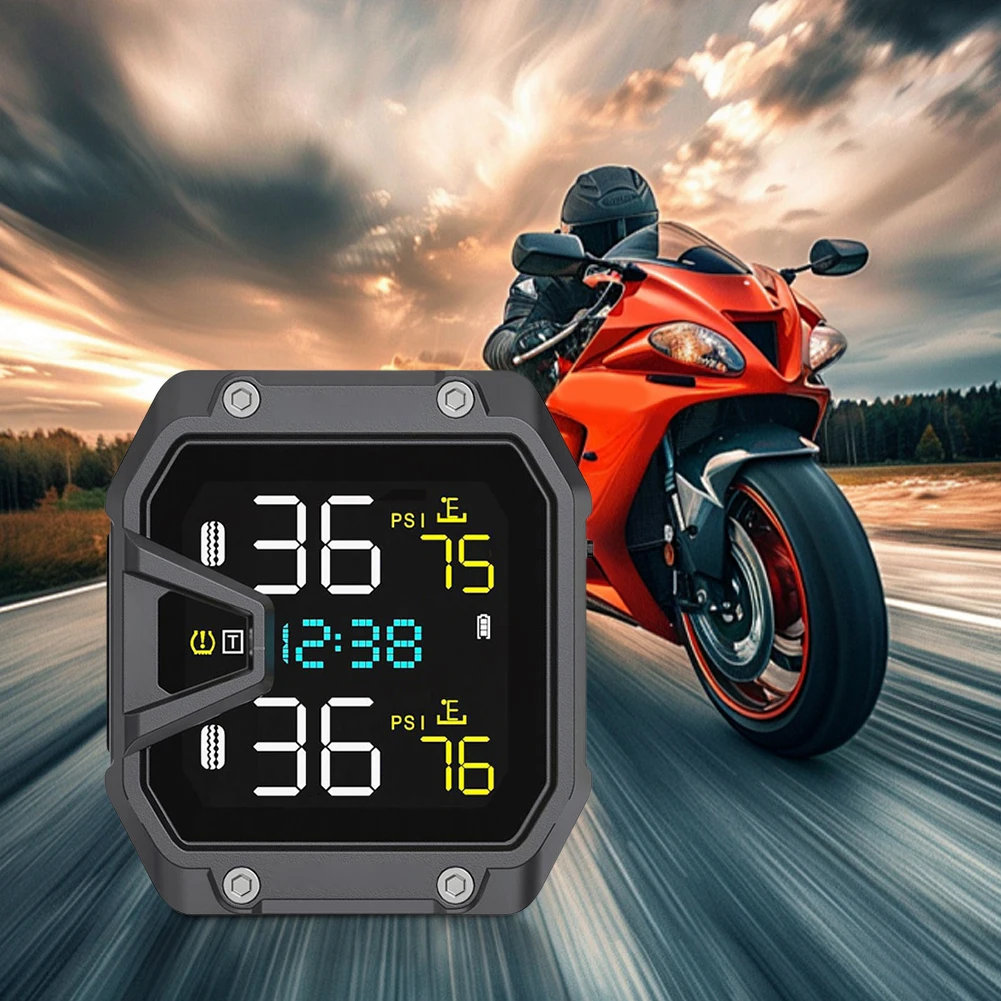 System alarmowy monitorowania ciśnienia w oponach motocyklowych Wyświetlacz LCD Bezprzewodowy system monitorowania ciśnienia w oponach dla motocykli dwukołowych